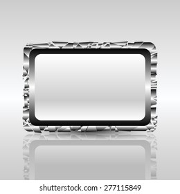 Abstract broken metal frame vector with luxury gloss for different signs, backgrounds and other creative designs. Editable vector. Eps 10