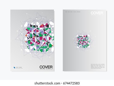 Abstract Broken stained glass background. Vector colored elements.