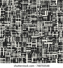 Abstract Broken Textured Urban Motif. Seamless Pattern.