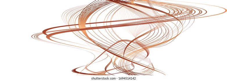 Abstract Bronze and Brown Pattern with Waves. Striped Linear Texture. Vector. 3D Illustration