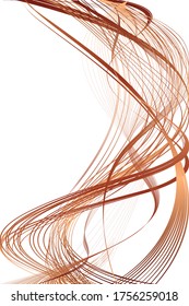 Abstract Bronze and Brown Pattern with Waves. Striped Linear Texture. Vector. 3D Illustration
