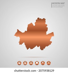 Resumen de bronce Estilo de gradiente de cobre metálico Mapa de la Ilustración vectorial de Seúl.