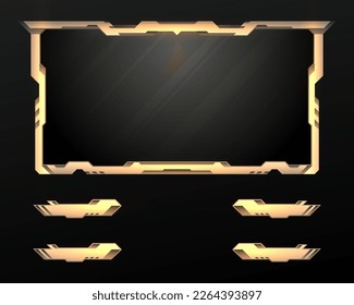 Resumen del juego de bronce gui streaming en vivo superposición webcam pantalla de diseño de cuadro