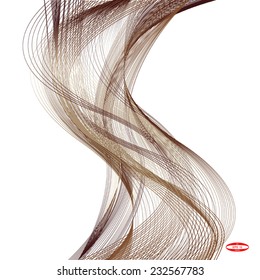 abstract bronze line brown wave ginger band on white background vector