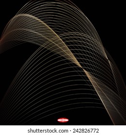 abstract bronze line brown wave ginger band on black background vector