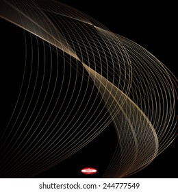 abstract bronze line brown wave ginger band on black background vector