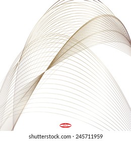 abstract bronze line brown wave ginger band on white background vector