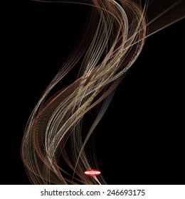 abstract bronze line brown wave ginger band on black background vector