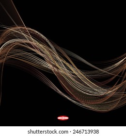 abstract bronze line brown wave ginger band on black background vector