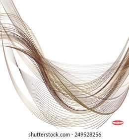 abstract bronze line brown wave ginger band on white background vector