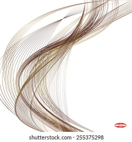 abstract bronze line brown wave ginger band on white background. vector illustration
