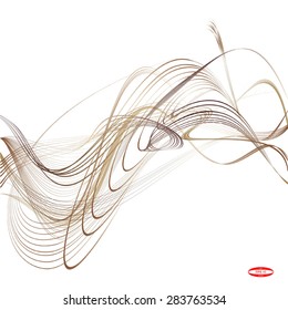 abstract bronze line ginger wave brown band isolated on white background. vector illustration