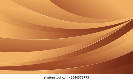Fundo abstrato da curva de luxo em bronze com acentos em ouro. Design elegante papel de parede para modelos, banners, capas, vendas, negócios, eventos, prêmios, sites, páginas e muito mais
