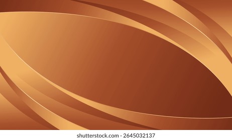 Abstract bronze luxury curve background with gold accents. Elegant wallpaper design for templates, banners, covers, sales, business, events, awards, websites, pages, and more