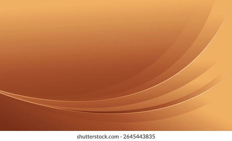 Abstract bronze luxury curve background with gold accents. Elegant wallpaper design for templates, banners, covers, sales, business, events, awards, websites, pages, and more