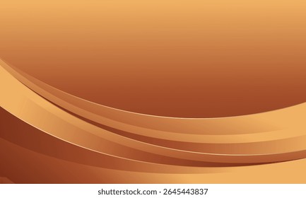 Abstract bronze luxury curve background with gold accents. Elegant wallpaper design for templates, banners, covers, sales, business, events, awards, websites, pages, and more