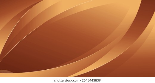 Abstract bronze luxury curve background with gold accents. Elegant wallpaper design for templates, banners, covers, sales, business, events, awards, websites, pages, and more