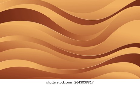 Fondo de onda de bronce Abstractas con acentos de oro. Diseño de Fondo de pantalla elegante para Plantillas, Anuncios, cubiertas, ventas, negocios, eventos, premios, Sitios web, páginas y más