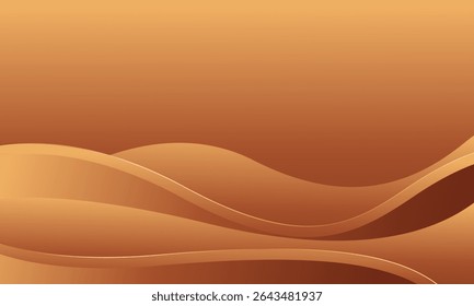 Abstract bronze luxury wave background with gold accents. Elegant metallic design style for templates, banners, covers, sales, business, events, awards, websites, pages, and more