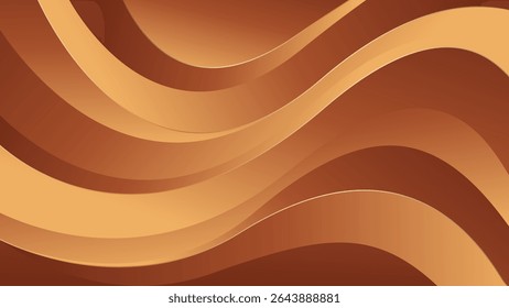 Abstract bronze luxury wave background with gold accents. Elegant wallpaper design for templates, banners, covers, sales, business, events, awards, websites, pages, and more