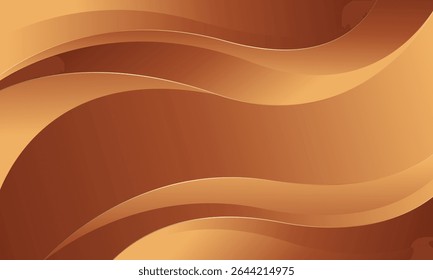 Fondo de onda de bronce Abstractas con acentos de oro. Diseño de Fondo de pantalla elegante para Plantillas, Anuncios, cubiertas, ventas, negocios, eventos, premios, Sitios web, páginas y más