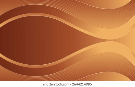 Abstract bronze luxury wave background with gold accents. Elegant wallpaper design for templates, banners, covers, sales, business, events, awards, websites, pages, and more