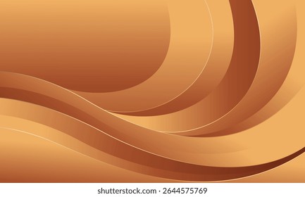 Abstract bronze luxury wave background with gold accents. Elegant metallic design style for templates, banners, covers, sales, business, events, awards, websites, pages, and more