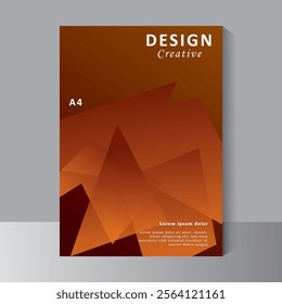 Abstract brouchure design template in A4. Can be adapt to Book cover, Annual Report, Magazine,Poster, Business Presentation, Portfolio, Flyer, Banner, Website. Vector A4 design with brown colour,