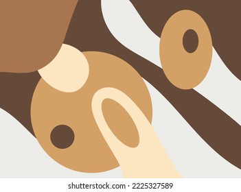 Abstract brown background with circles