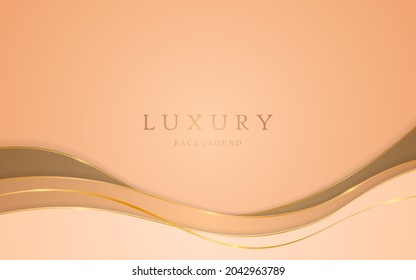 Resumen de fondo marrón con curvas marrones con elegantes líneas doradas. ilustración vectorial sobre diseño elegante de plantillas modernas
