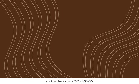 Fondo marrón Abstractas con líneas onduladas elegantes. Fondo ondulado minimalista.