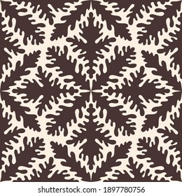 Abstract brown background with floral hand drawn element. Geometric seamless pattern for wallpaper, web page, textures, fabric, textile. Decorative vector illustration.