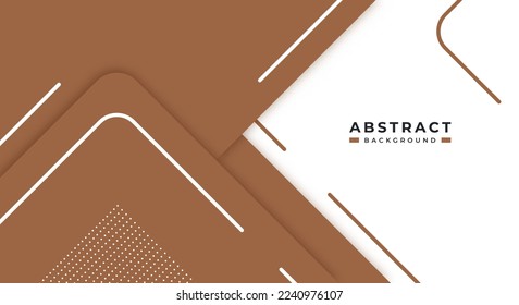 Abstract Brown Background Geometric Shape Paper Layers with Copy Space for Decorative web layout, Poster, Banner, Corporate Brochure and Seminar Template Design