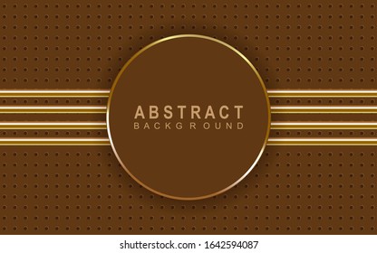 abstract brown background with golden line. Vector illustration eps10.