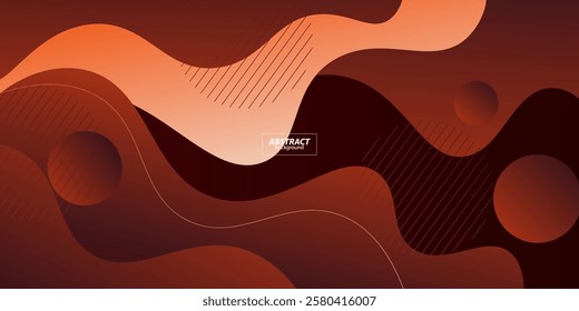 Abstract brown background with simple shapes and wavy lines. Popular and modern with 3d shadow concept. Vector eps10