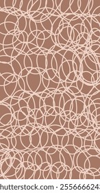 Abstract brown Background with Swirl Scribble Texture. Modern mocha mousse 1920x1080 ratio backdrop, social media wallpaper with rough line drawing.