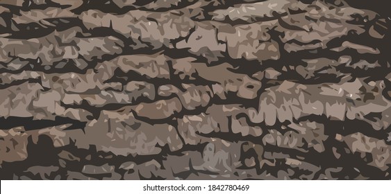 Abstract brown background that resembles the texture of wood bark. Vector illustration.