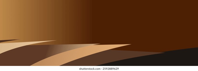 Abstract brown banner design background with diagonal geometric overlay layers. Modern square shape graphic element. Suitable for covers, headers, banners, brochures, websites. Vector