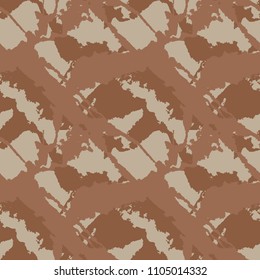 Abstract brown and beige background as UFO camouflage. Seamless repeat light pattern usable as urban camo, wallpaper, backdrop or for print for textile or wrapping paper
