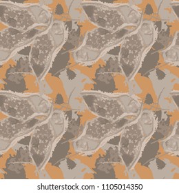 Abstract brown and beige background as UFO camouflage. Seamless repeat light pattern usable as urban camo, wallpaper, backdrop or for print for textile or wrapping paper