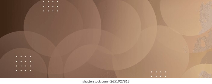 Abstract brown and beige circular background with overlapping transparent shapes and white dotted patterns, ideal for elegant designs, websites, or presentations - Powered by Shutterstock - Get 15% off with code: PIKWIZARD15