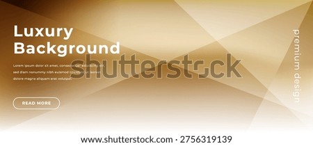 Abstract brown beige gold gradient background. Geometric shapes, glossy glow effect. Warm luminous transitions, soft line corner triangle overlays. Modern golden backdrop for banners, digital design