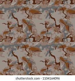 Abstract brown, beige and grey background as UFO camouflage. Seamless repeat light pattern usable as urban camo, wallpaper, backdrop or for print for textile or wrapping paper