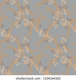 Abstract brown, beige and grey background as UFO camouflage. Seamless repeat light pattern usable as urban camo, wallpaper, backdrop or for print for textile or wrapping paper