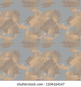 Abstract brown, beige and grey background as UFO camouflage. Seamless repeat light pattern usable as urban camo, wallpaper, backdrop or for print for textile or wrapping paper