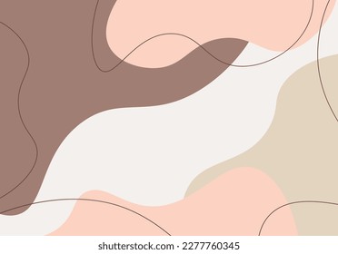 Abstract Brown Beige Memphis Waves Style Background Vector Design