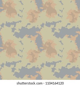 Abstract brown, beige, yellow and grey background as UFO camouflage. Seamless repeat light pattern usable as urban camo, wallpaper, backdrop or for print for textile or wrapping paper