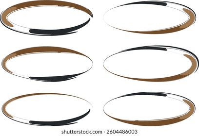 abstract brown black pattern ovals ellipses set