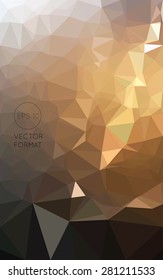 Abstract brown black and white triangular low poly style vector background,Vector illustration