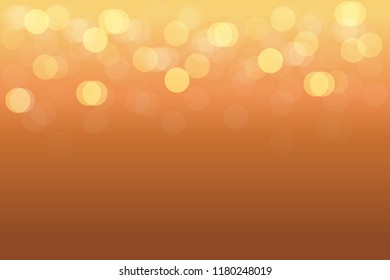 Abstract brown bokeh background with lights at top